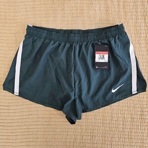 Nike NWT Dri-fit Running Shorts 2" Brief Lined Men's L Green Athletic